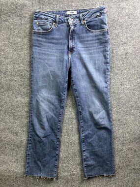 Mavi Viola Slim Straight Jeans Womens 30/27 Med Wash Blue High Rise Distressed